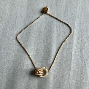 Swarovski adjustable gold bracelet with interlocking hoops